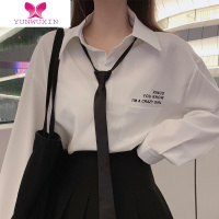 YUNWUXIN白衬衫女设计感小众jk制服女装学院风套装领带衬衣学生班服上衣秋