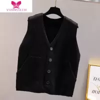 YUNWUXIN毛衣马甲女背心宽松2022新款v领打底坎肩上衣外搭毛线针织衫马夹