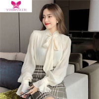 YUNWUXIN很仙的雪纺衬衫女设计感小众秋装2022新款洋气内搭木耳边心机上衣