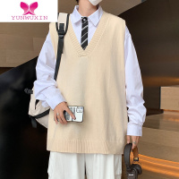 YUNWUXINDK制服男士jk衬衫毛衣背心两件套情侣套装炸街马甲V领针织衫外套