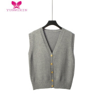 YUNWUXIN2022新款V领扣子马甲毛衣开衫小外套日系百搭针织背心马夹女