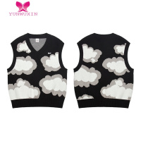 YUNWUXIN[袁一琦 布瑞吉同款]云朵V领针织毛线背心毛衣马甲男女