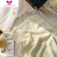 YUNWUXIN复古高阶小排扣V领套头净版毛衣马甲女冬季叠穿洋气气质针织马夹