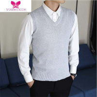 YUNWUXIN沧典马甲男毛衣背心韩版V领修身无袖坎肩保暖毛线针织衫背心