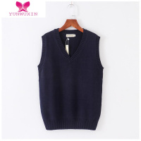 YUNWUXIN毛背心马甲男装毛衫V领套头无袖毛衣中年潮流纯色针织坎肩