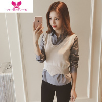 YUNWUXIN2022新款韩版毛衣马甲女无袖修身坎肩打底针织衫背心外穿女装毛针织衫