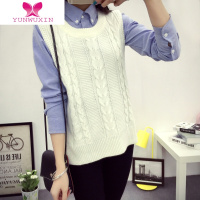 YUNWUXIN毛衣马甲女2022韩版新款螺纹无袖圆领套头修身针织衫背心潮毛针织衫