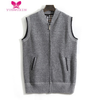 YUNWUXIN中老年冬季拉链毛衣背心加绒加厚马甲大码针织爸爸装坎肩线衫