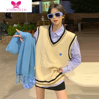 YUNWUXIN学院风针织马甲毛衣背心女复古宽松外搭叠穿无袖坎肩马夹上衣