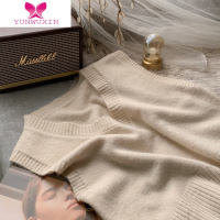YUNWUXIN点睛叠搭~复古燕麦色V领套头针织马甲女韩风气质简约毛衣马夹