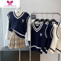 YUNWUXIN松本可可sbkk 针织马甲背心女学院通勤百搭叠穿无袖上衣宽松外穿毛针织衫