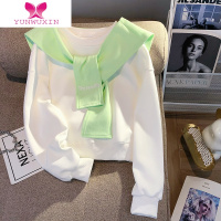 YUNWUXIN小清新假两件小个子披肩白色卫衣女薄款2022秋新款外搭上衣外套潮