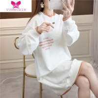 YUNWUXIN早秋卫衣女韩版宽松薄款ins外套中长款学生大码连衣裙子潮