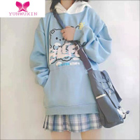 YUNWUXIN日系连帽兔耳朵卫衣女学生软妹甜美可爱小众设计感加绒外套潮