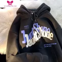 YUNWUXIN焦糖色卫衣女宽松学生连帽复古美式hiphop外套ins潮2022新款