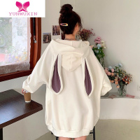 YUNWUXINwaitmore兔耳朵卫衣女薄款学生潮ins宽松韩版慵懒风连帽外套