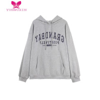 YUNWUXINvintage连帽卫衣女2022新款盐系穿搭时髦薄款上衣百褶裙套装