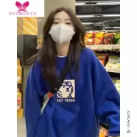 YUNWUXINoversize无帽正肩卫衣女新款宽松慵懒外套中山上衣山东即墨
