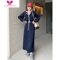 YUNWUXIN大码新款胖MM半身裙秋季短款连帽正肩卫衣外套女美式复古运动套装