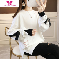 YUNWUXIN假两件卫衣少女冬装2022新款初中高中学生韩版宽松薄款上衣服