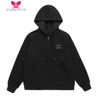 YUNWUXIN星球- 斑驳记忆印花连帽拉链卫衣女宽松慵懒百搭开衫外套奶兔