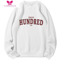 YUNWUXIN成毅同款卫衣女ins美式高街休闲字母印花白色宽松连帽衫外套