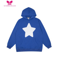 YUNWUXIN咖喱人美式复古毛圈绣五角星男女连帽卫衣ins宽松字母情侣上衣潮