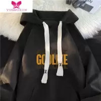 YUNWUXIN咖啡色vintage卫衣女款麂皮绒连帽美式复古oversize外套