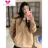 YUNWUXIN橘子树在哪儿简约双头拉链连帽卫衣女秋新款帽衫宽松韩版开衫外套
