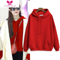 YUNWUXIN早春连帽卫衣女慵懒风2022年新款秋季薄款情侣装红色本命年ins潮