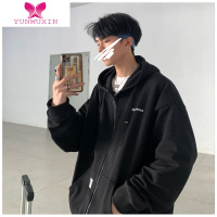 YUNWUXIN情侣装2022年新款薄款开衫卫衣女宽松学生班服运动连帽外套