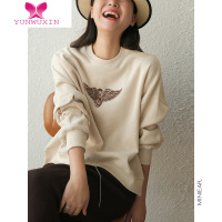 YUNWUXIN[天使翅膀]秋季新款宽松印花卫衣 套头圆领上衣女