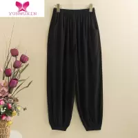 YUNWUXIN中老年女裤棉绸灯笼裤人造棉瑜伽长裤休闲宽松太极广场舞薄款高腰