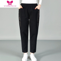 YUNWUXIN中老年女裤长裤松紧高腰妈妈裤子宽松老人哈伦休闲裤