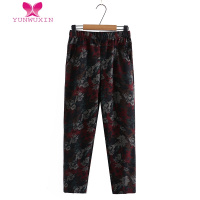 YUNWUXIN加肥加大老年人裤子女妈妈奶奶中老年女裤加绒长裤外穿老太太