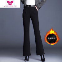 YUNWUXIN加绒加厚微喇裤女2022显瘦西裤休闲小脚裤女裤中年妈妈喇叭裤