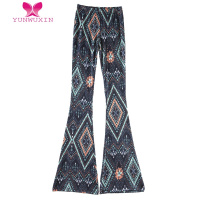 YUNWUXIN2020夏季新品单腰喇叭裤修身松紧低腰弹力新款休闲裤薄款女裤