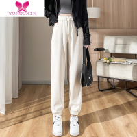 YUNWUXIN灯芯绒运动裤子女冬2022新款雪尼尔休闲女裤束脚哈伦卫裤