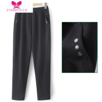 YUNWUXIN中老年女裤冬200斤加肥加大妈妈长裤宽松高腰胖奶奶装直筒