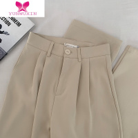 YUNWUXIN小屈lesp高级垂感阔腿杏色西装裤女裤子高腰正装西裤直筒长裤休闲