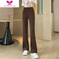 YUNWUXIN喇叭裤子雪尼尔阔腿裤女2022新款垂感休闲女裤宽松灯芯绒微喇裤女