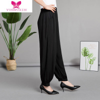 YUNWUXIN中老年女裤阔腿灯笼裤棉绸高腰大码休闲长裤民族风广场舞裤潮