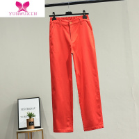 YUNWUXIN中老年女士弹力直筒裤中年女裤棉质高腰九分裤大码休闲裤妈妈长裤