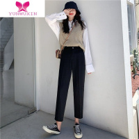 YUNWUXIN哈伦裤女裤子西装休闲薄款夏季显瘦黑色小个子九分工作小西裤