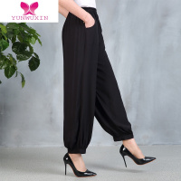 YUNWUXIN夏季练功绵绸2022女裤人造棉宽松舞蹈瑜伽裤太极裤中老年灯笼裤薄