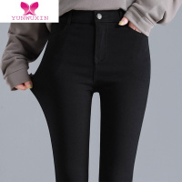 YUNWUXIN打底裤女秋外穿2022新款高腰小黑裤显瘦小脚弹力加绒黑色铅笔女裤