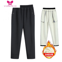 YUNWUXIN妈妈裤子冬季加绒加厚宽松羔一体绒棉裤中老年人女裤外穿