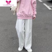 YUNWUXIN奶系早秋裤子女小个子白色阔腿裤日系高腰直筒垂感休闲裤显瘦ins