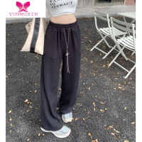 YUNWUXIN秋季2022年新款休闲裤女装松紧抽绳显瘦直筒裤女小个子百搭阔腿裤