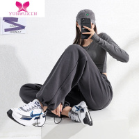 YUNWUXIN炸街美式灰色运动裤女加绒卫裤小个子阔腿直筒垂感抽绳束脚裤